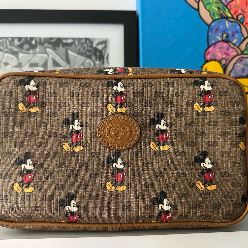 Gucci Brown Mickey Mouse Crossbody Bag